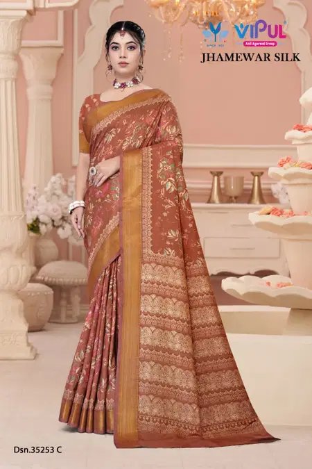 Jhamewar 35253 A To D By Vipul Silk Designer Sarees Wholesale Online
